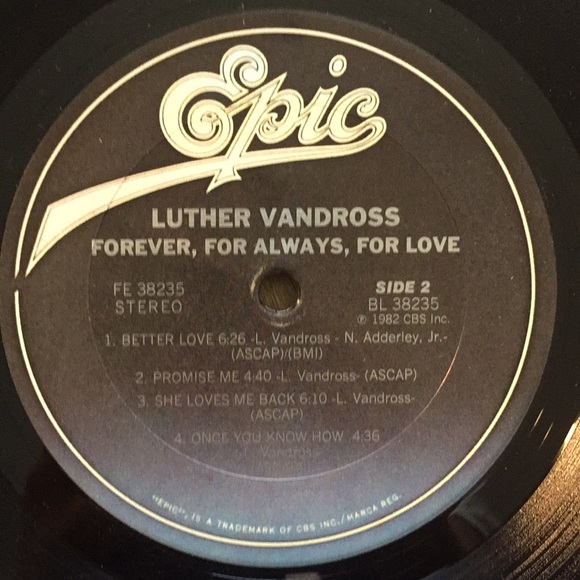 Luther Vandross -“Forever, For Always, For Love” Vinyl LP - Picture 5 of 5